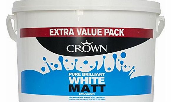 Crown Matt Emulsion Paint 7.5L Pure Brilliant White