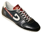 Cruyff Astro Dark Blue/Red Leather Trainers