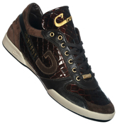 Cruyff Flash Stripe Dark Brown Suede Trainers