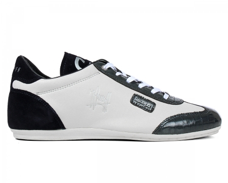 Cruyff Recopa Classic White/Black Leather Trainers