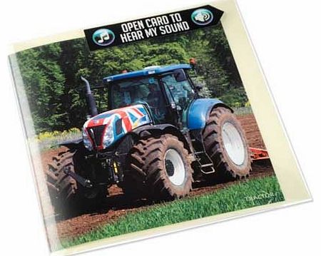 Tractor greeting card with engine sound inside