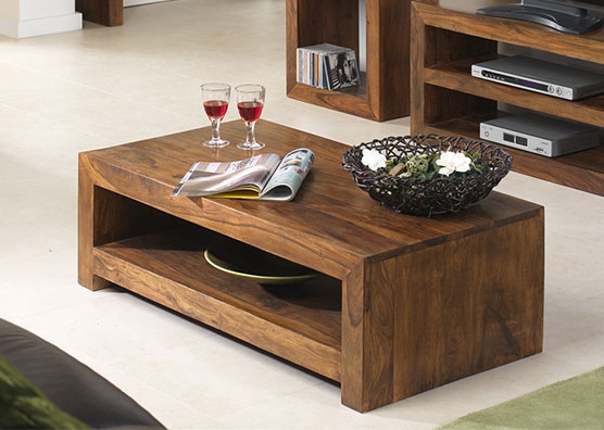 Cuba Sheesham Coffee Table with Shelf