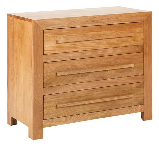 Cuba Solid Oak 3 Drawer Chest