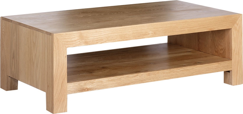 Solid Oak Coffee Table with Shelf