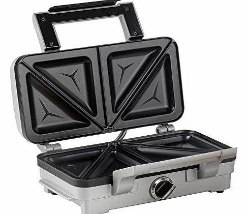 2-in-1 Sandwich and Waffle Maker, 1000 Watt, Silver