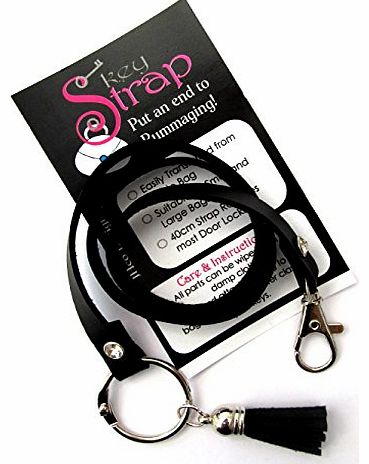 CUK Designs Detachable Handbag Key Ring Strap - Black Faux Leather (Black 