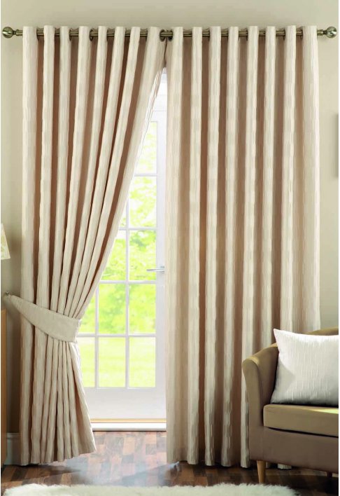 Lyons Stone Lined Eyelet Curtains