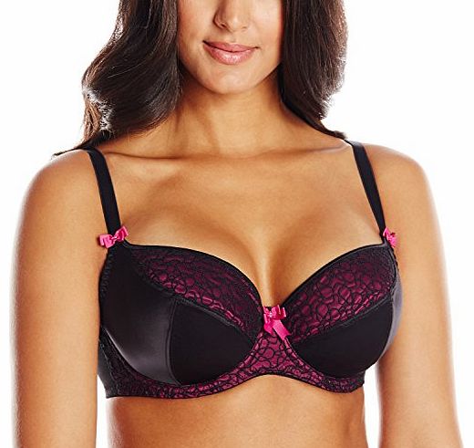 Curvy Kate Womens Lola Padded Balcony Full Cup Everyday Bra, Black/Boysenberry, 36DD