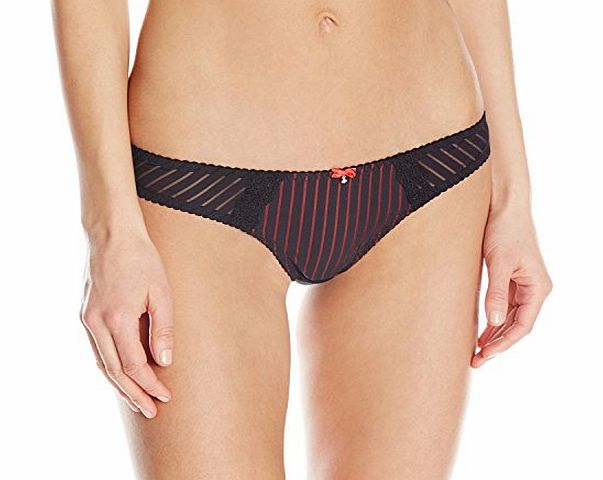 Curvy Kate Womens Ritzy Thong, Black (Black/Poppy), Size 12