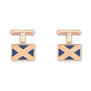 9CL240S Lapis St. Andrews Flag Cufflinks