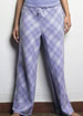 Precious Lilac brushed woven diagonal checked pyjama bottom