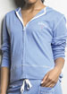 True Blue sporty knit hooded top