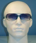 Unisex Dark Blue Tinted Lens Silver Framed Sunglasses