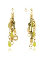 Daco Milano Jade Sterling Silver Drop Earrings