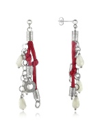 Daco Milano White Agate Sterling Silver Drop Earrings
