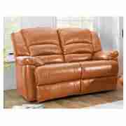 Regular Leather Recliner Sofa, Cognac