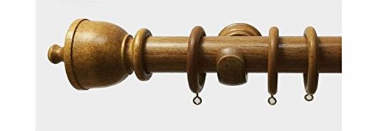 Dalbury CLEARANCE Swish Mid Oak 35mm high quality Wooden wood curtain pole (240cm)