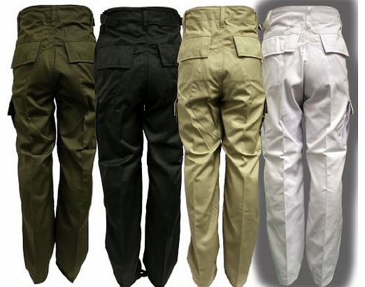 Dallaswear kids childrens army military casual plain combats (7-8 years, beige)