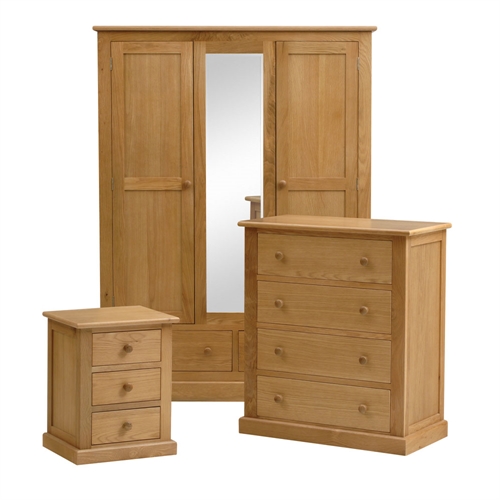 Bedroom Set with Triple Wardrobe