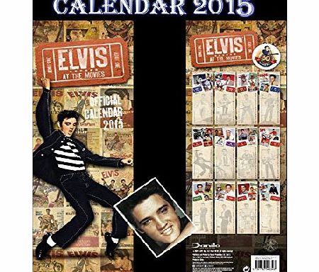 Danilo Promotions ELVIS OFFICIAL SLIM CALENDAR 2015   FREE ELVIS FRIDGE MAGNET