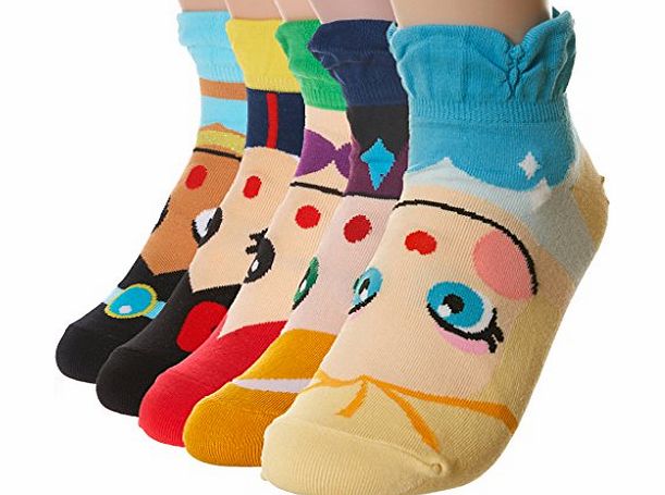 Danis Choice Cute Cartoon Character Socks Princess Series (5Set)