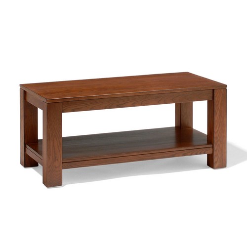 Dark Contemporary Oak Coffee Table with Shelf