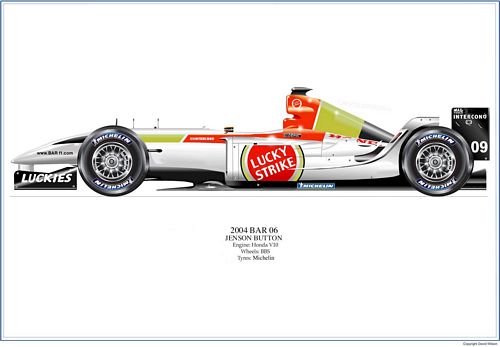 David Wilson BAR 06 Print - Jenson Button Signed by the artist Measures 48cm x 32cm (19``x13``)