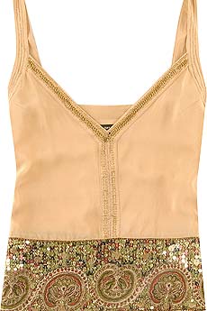 Embellished silk camisole top