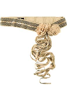 Silk trim sequined tie belt