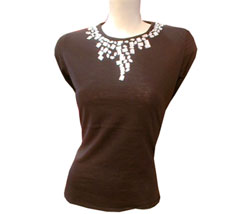 Day Rhinestone wool/jersey top