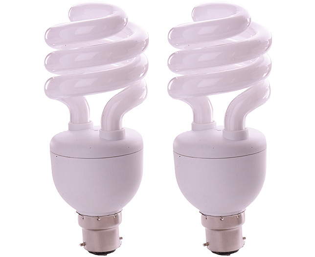 Dimmable Spiral Bulb - Standard Bayonet (B22) - 2 pack