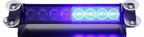 DBPOWER 8 LED Fire Car Deck Truck Dash Strobe Flash Warning Emergency Lights Blue