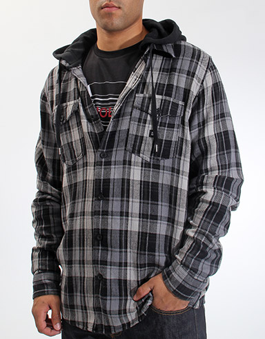 Bidwell Hooded flannel shirt