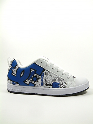 DC COURT GRAFFIK SESN SKATE SHOES - WHITE/THRASH