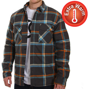 Elvas Quilted flannel shirt - Dark Shadow