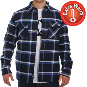 Elvas Quilted flannel shirt - DC Navy