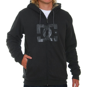 Frantic Fleece lined zip hoody - Black