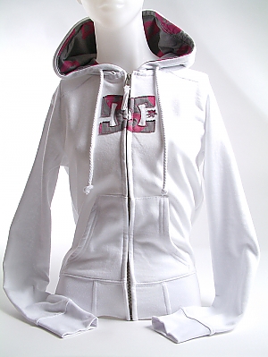 DC Ladies RECORDS ZIP HOOD D063260023 - WHITE