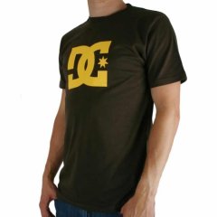 Mens DC Star Tee Dark Chocolate / Yellow Sun