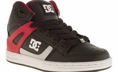 kids dc shoes black & red rebound boys junior