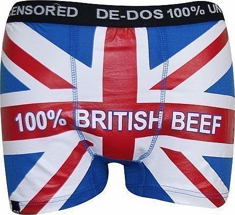 DE-DOS Mens Designer Novelty Rude Boxer Trunks Funny Shorts Underwear