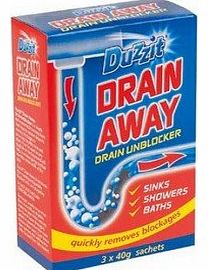 dealinlondon DRAIN AWAY DRAINS UNBLOCKER UNBLOCK CLEANING SINKS SHOWERS BATHS HOME BATHROOM