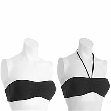 Debenhams Black ruched front bandeau bikini top