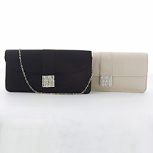 Satin diamante clutch bag