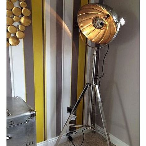 Decorum Designs Ltd Large Industrial Aluminium Tripod Movie Floor Spotlight