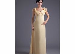 Deep V-neck Backless Ruffles Pleat Floor-length