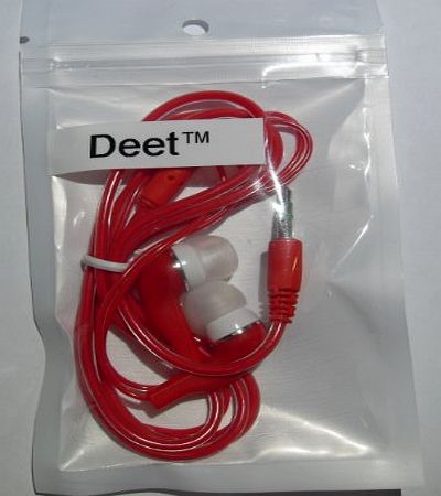 TM455 - RED Earphones. 3.5mm in Ear Stereo Earphone Headset Headphone Earbuds for Apple iPod, IPhone 4, 4S, 5, iPhone 5c, Iphone 5S, Ipad Air, Ipad Mini MP3 and MP4 Player, DVD Player