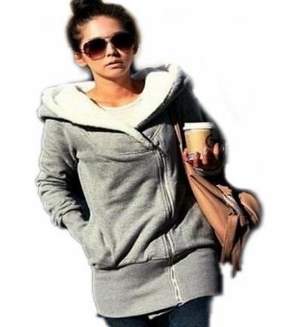 Defa  New Double Zip Designer Womens Ladies Black Hoodies Sweatshirt Top Sweater Hoodie Jacket Coat UK SIZE 6-22