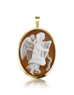 Angel with Lyre Sardonyx Cameo Pendant/Pin