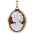 Lady w/Curls Sardonyx Cameo Pendant